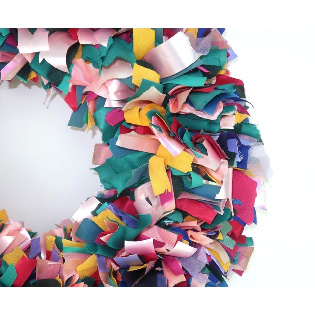 Metal Ribbon Christmas Holiday Wreath, 1980's For Sale - Image 7 of 10