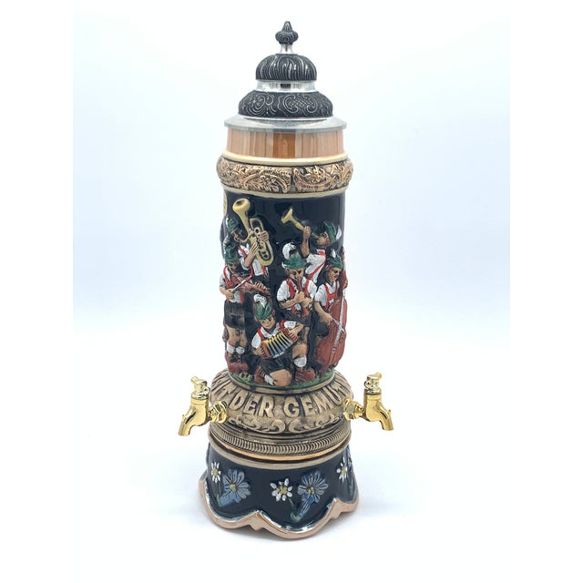 1960s King Fest Krug Oompah Band Musical Beer Stein For Sale - Image 5 of 10