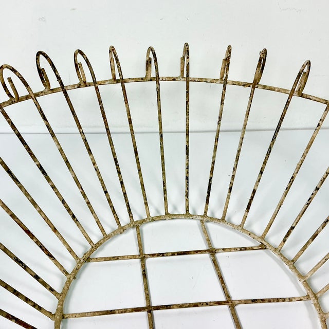 Antique White 1950s Vintage French Art Nouveau Boho Chic Large Jardiniere Basket Planter. For Sale - Image 8 of 14
