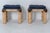 A pair of stylish mid-century modern faux bamboo and upholstered benches in the style of Billy Baldwin. Each wooden leg is...