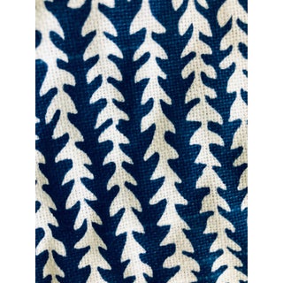 White & Blue Small Patterned Fabric - 1.5 Yards For Sale