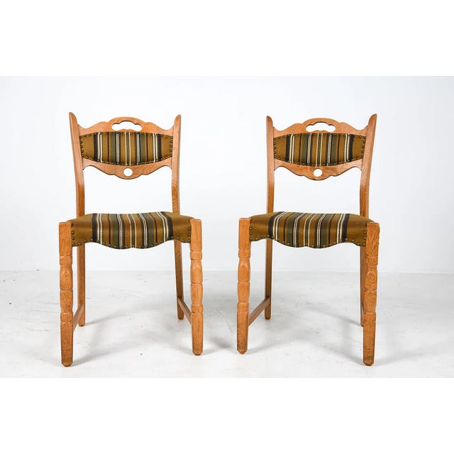 1970s Vintage Danish Oak Dining Chairs in the Style of Henning Kjærnulf, Set of Eight For Sale In Philadelphia - Image 6 of 15