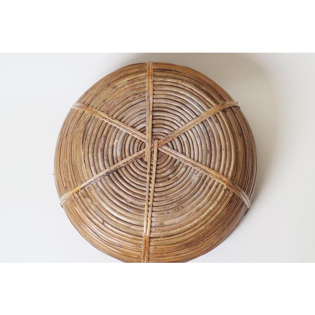 Large Italian Basket in Brass and Rattan, 1960s For Sale - Image 3 of 13