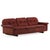 1970s Danish three-seat leather sofa in the style of De Sede by Thams Kvalitet. Upholstered in oxblood leather with a low,...