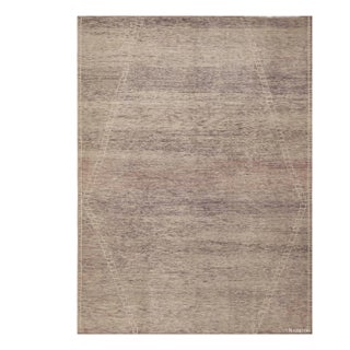 Modern Contemporary Neutral Grey Geometric Minimalist Area Rug For Sale