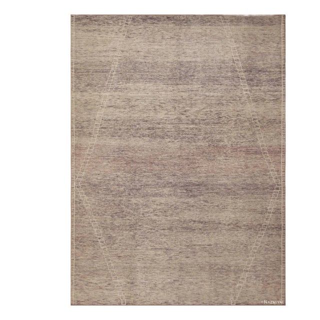 Modern Contemporary Neutral Grey Geometric Minimalist Area Rug For Sale