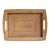 Woven Rattan Serving Tray With Handles For Sale