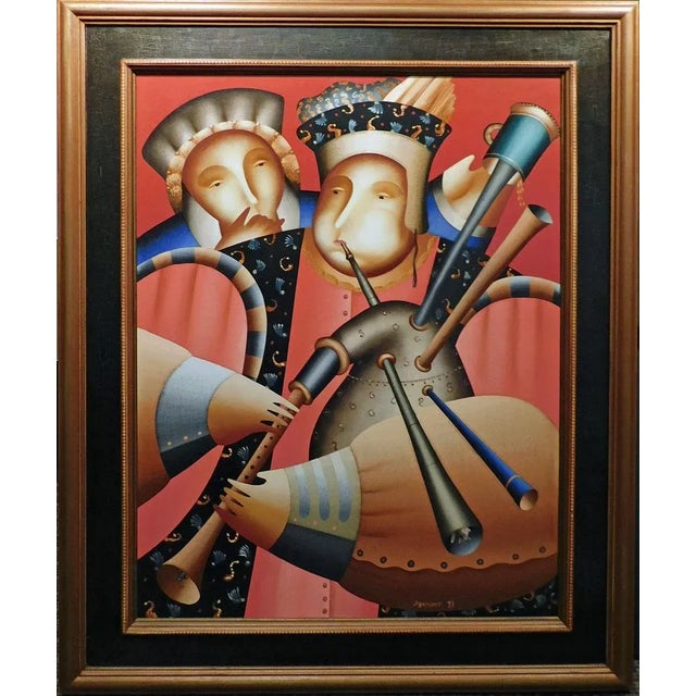 Paint Anton Arkhipov "Untitled" Hand Signed on Canvas With Artist Custom Framed For Sale - Image 7 of 7