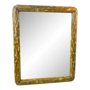 1970s Monumental Tessellated Horn Mirror in the Manner of Karl Springer
