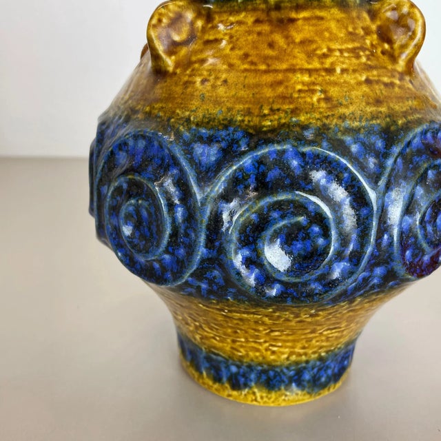 German Fat Lava Op Art Pottery Vase from Jasba Ceramics, Set of 2 For Sale - Image 6 of 18