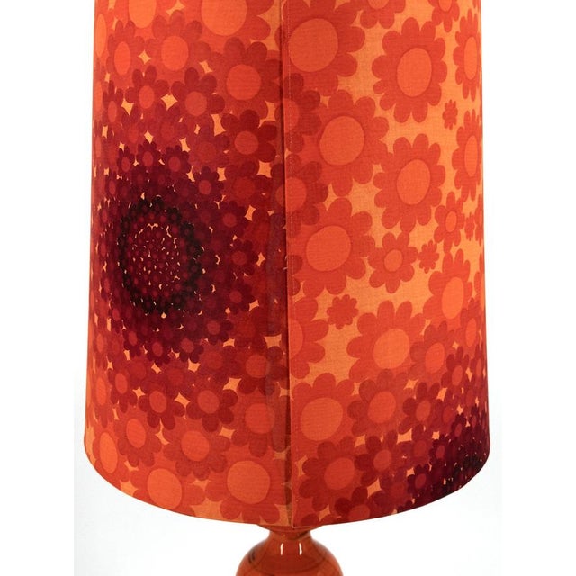 Table Lamp with Floral Pattern on Ceramic Base, 1960s-1970s For Sale - Image 10 of 12