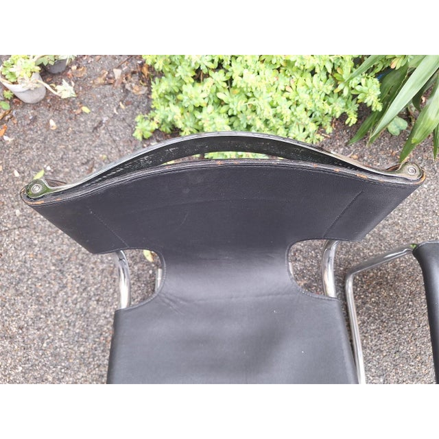 Black Model 920 Chairs in Chrome and Black Leather by Carlo Bartoli for T70, 1970s, Set of 6 For Sale - Image 8 of 18