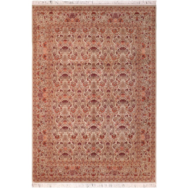 Gray Elegant Pak-Persian Green/Beige Wool Rug - 8'1'' X 10'1'' For Sale - Image 8 of 9