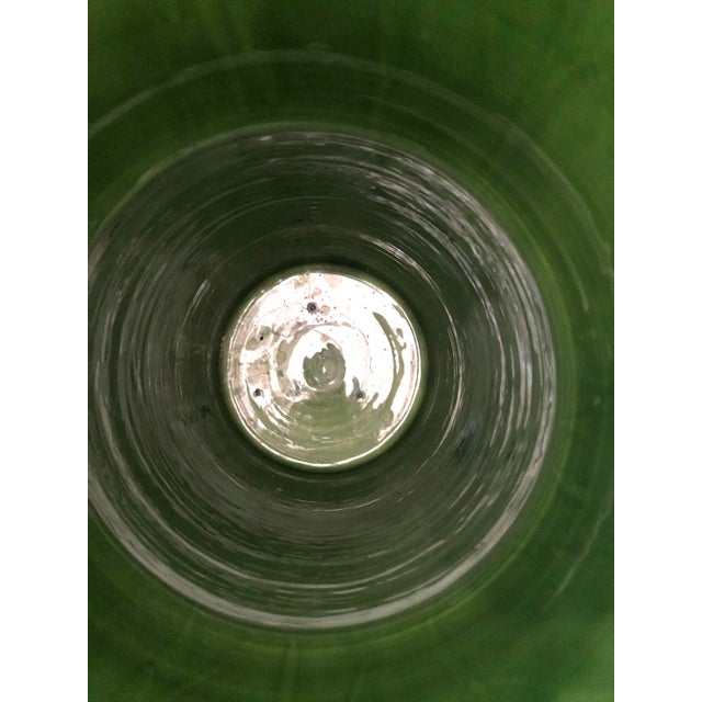 Green Italian Ceramic Large Vase / Umbrella Stand by Francesco Fasano, 2007 Grottaglie, Italy For Sale - Image 8 of 12