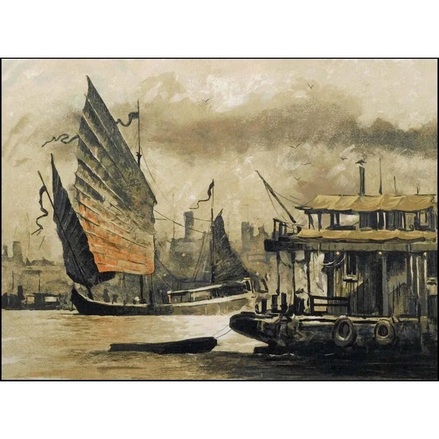 "Wangpu River" by John Kelly Hand signed, titled & numbered by the artist From the "China Suite" Original Limited Edition...