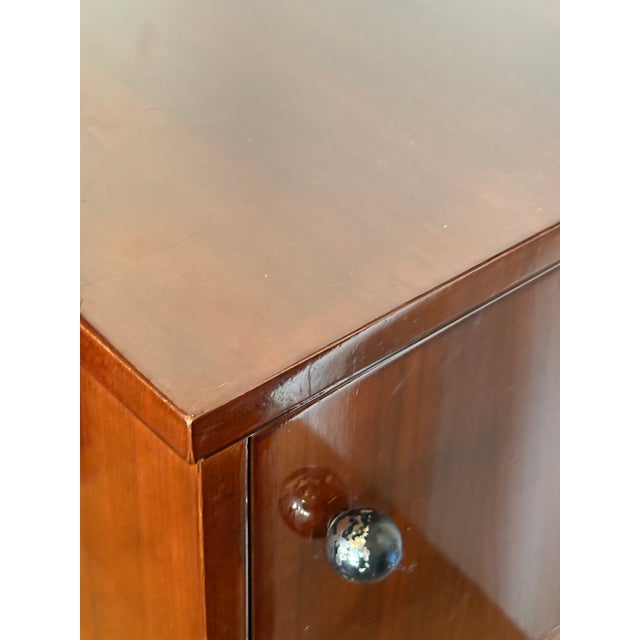 Brown 1930s Art Deco Pair of Mahogany Side Tables For Sale - Image 8 of 10