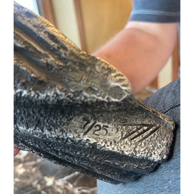 1970s Pewter Sculpture of Abstract Owl For Sale - Image 6 of 6