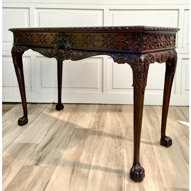 Here is an early 20th-century carved wood console table in the George II and Chippendale Revival style. Dating to...