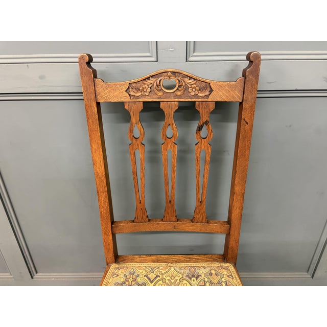 Wood Arts and Crafts Oak Salon Suite, 1900s, Set of 5 For Sale - Image 7 of 18