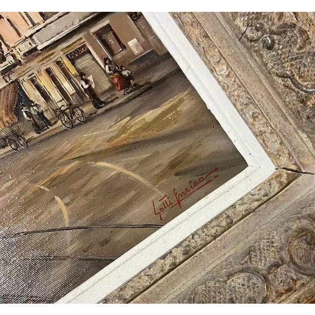 Enrico Gatti, View of the Vecchio rondo a sesto San Giovanni, 1980s, Oil on Canvas For Sale - Image 4 of 5