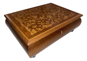 Antique Inlaid Wood Musical Box, Venice Italy