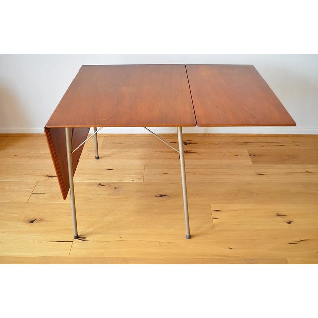 Mid-Century Modern Danish Foldable Model 3601 Teak Dining Table by Arne Jacobsen for Fritz Hansen, 1950s For Sale - Image 3 of 12