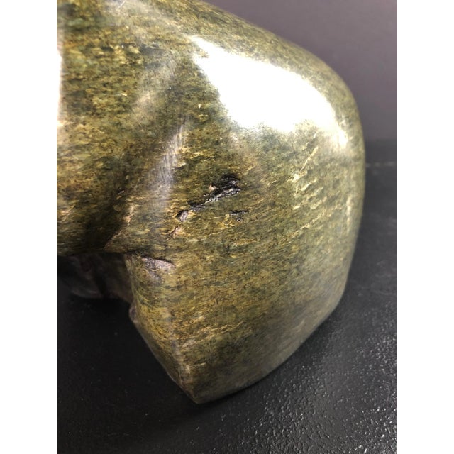 Mid 20th Century Carved Green Marble Hippo Sculpture For Sale In New York - Image 6 of 10