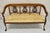 Vintage Italian Neoclassical Cherry Wood Dolphin Lyre Carved Rush Seat Bench For Sale - Image 10 of 12