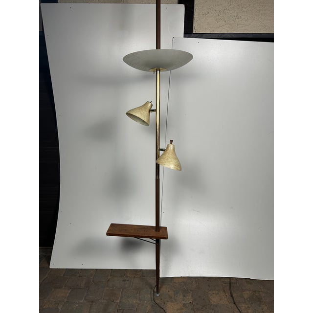 Vintage Mid-Century Modern 3-Light Tension Pole Lamp For Sale - Image 4 of 6