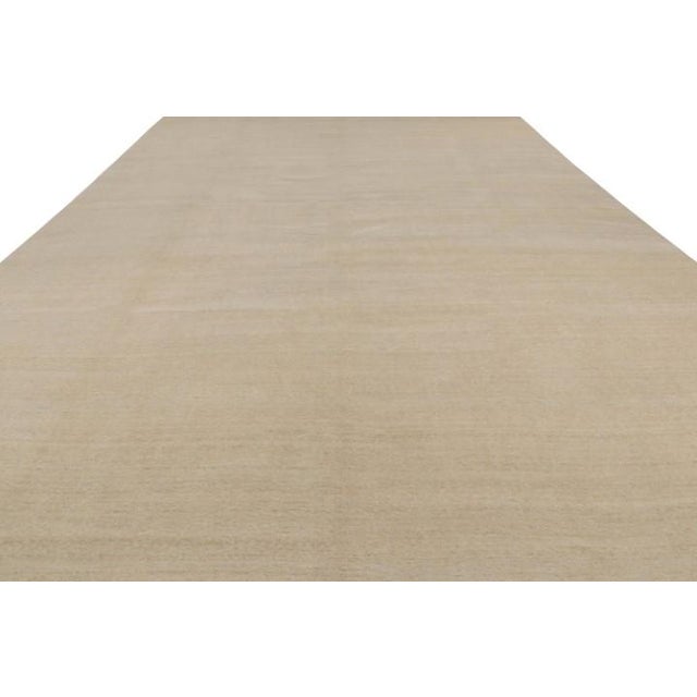 Rug & Kilim Rug & Kilim’s Oversized Contemporary Textural Solid Rug in Beige Tones - 10x22 For Sale - Image 4 of 8