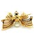 Vintage Italian 18k Gold Gemset Figural Bee Brooch With Pearl For Sale - Image 10 of 13