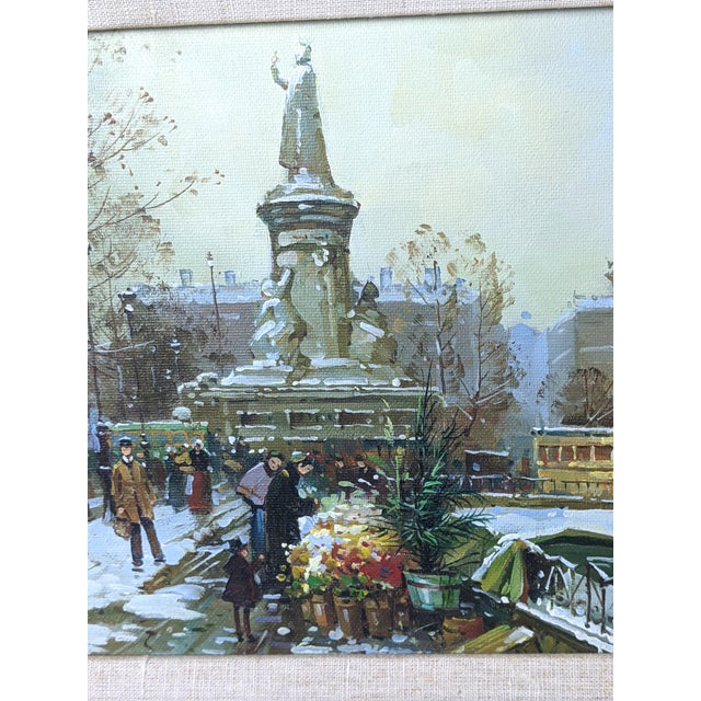 Mid 20th Century Framed European Winter Street Scene Original Oil Painting Signed Gerald Kott, Mid-20th Century For Sale - Image 5 of 18