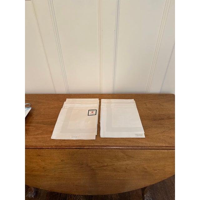 Vintage Marshall Fields Irish Linen Dinner Napkins, 18" Set of 11, Unused For Sale In Boston - Image 6 of 9