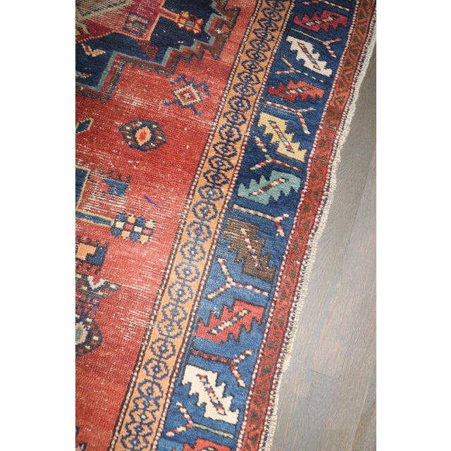 Red Early 20th Century Traditional Persian Worn Rug - 3'7" x 8' For Sale - Image 8 of 8