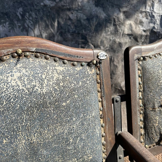 Antique French Folding Cinema Bench, 1920s For Sale - Image 6 of 11