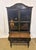 Antique Art Deco Chinoiserie Black and Green Hand Painted Drop Front Desk For Sale - Image 6 of 14