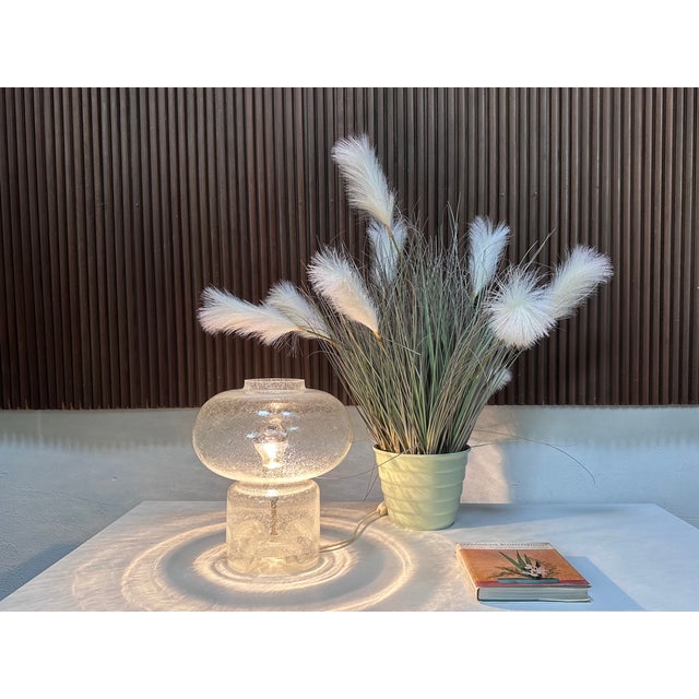 Mid-Century Modern Clear Frosted Glass Table Lamp from Glashütte Süssmuth Leuchten, Germany, 1960s For Sale - Image 3 of 18