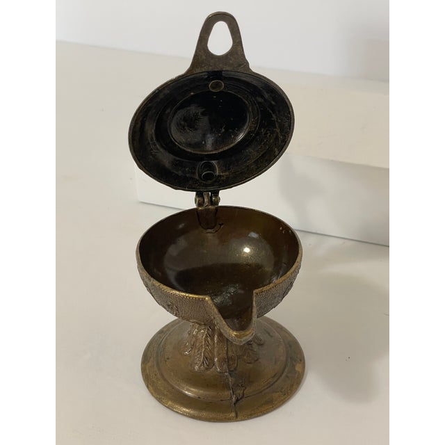 Early 20th Century Old Serpent Beast Monster Decorative Arts Oil Lamp Incense Burner Figural Light For Sale - Image 11 of 12