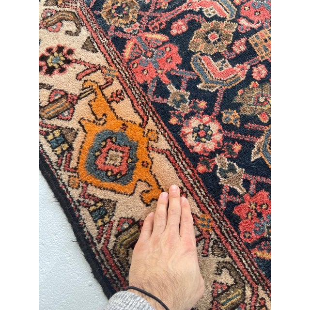 Mid 20th Century Mid 20th Century Herati with Turtle Serapi Border Rug 3.8 x 5.3 For Sale - Image 5 of 8