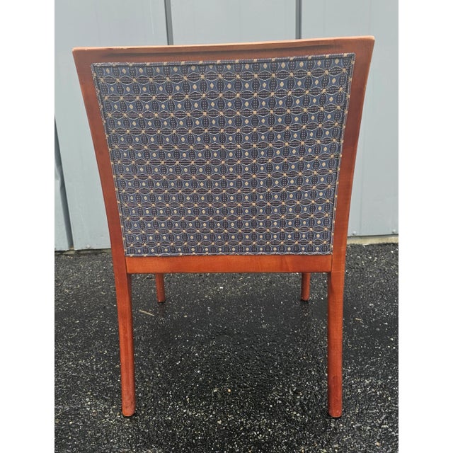 Pair of Late 20th Century Bernhardt Maple and Cherry Upholstered Armchairs For Sale In Washington DC - Image 6 of 12