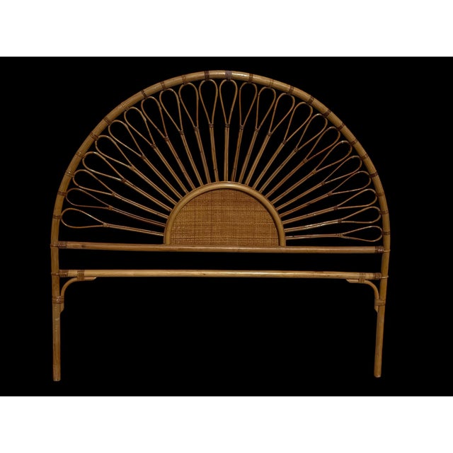 Mid-Century Modern Vintage Rattan Headboard, France, 1960s For Sale - Image 3 of 10