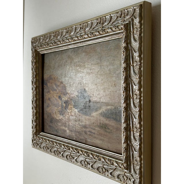 Original Antique Oil Painting, Plein Air, French Impressionism For Sale - Image 4 of 13