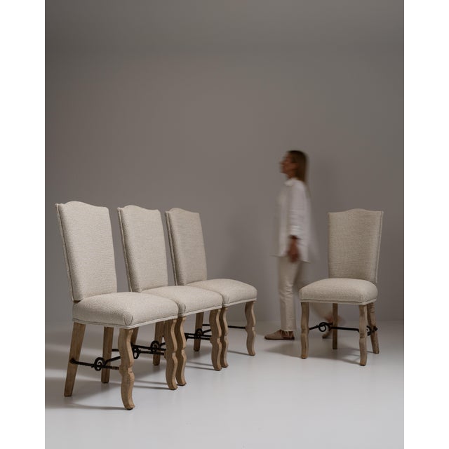1950s Set of Four 1950s Beige French Provençal Dining Chairs For Sale - Image 5 of 15