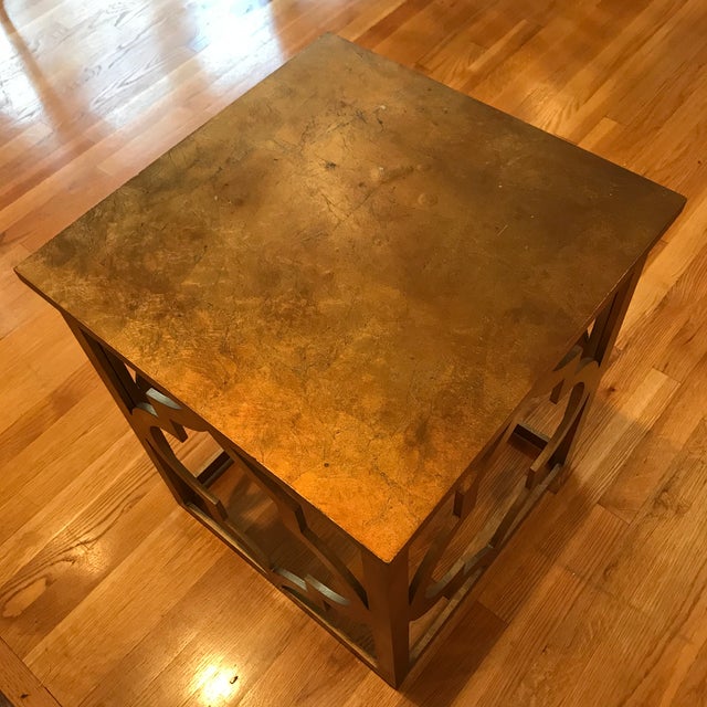 Hollywood Regency Gold Gilt Quatrefoil Accent Table Chairish