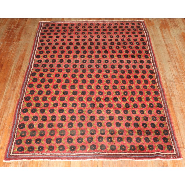 Zabihi Collection Red Vintage Turkish Kars Rug - 6'6" x 9' For Sale - Image 4 of 12