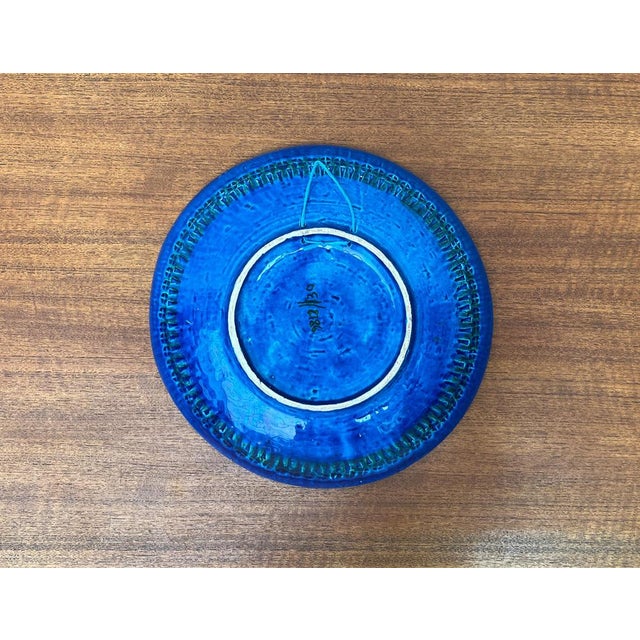 Large Mid-Century Italian Rimini Blu Pottery Wall Plate by Aldo Londi for Bitossi, 1960s For Sale - Image 16 of 18