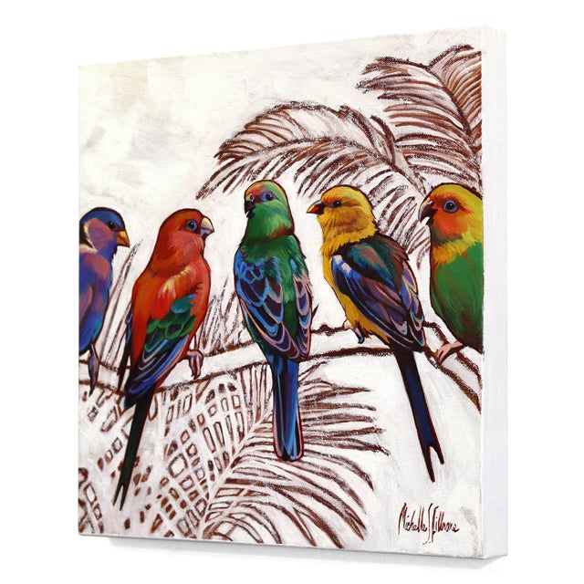 Life in Color - Abstract Colorful Vibrant Birds Oil Painting on Canvas Original Artwork by Michelle Fillmore For Sale In Los Angeles - Image 6 of 9