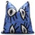 Blue Ikat Velvet Throw Pillow 16x16 | Handmade Luxury Accent For Sale - Image 4 of 8