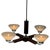 Art Deco Satin Glass, Walnut Veneer and Chromed Metal 4-Light Chandelier, Former Czechoslovakia, 1930 For Sale - Image 3 of 10