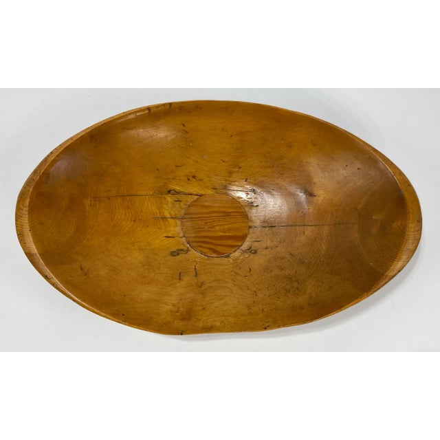Antique Primitive Hand Carved Wooden Bowl For Sale - Image 4 of 11